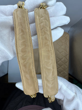CHANEL Vintage Cream Calfskin Bag