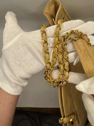 CHANEL Vintage Cream Calfskin Bag