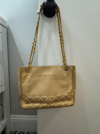 CHANEL Vintage Cream Calfskin Bag