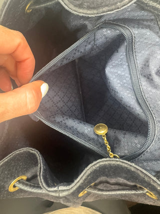 Gucci Navy Blue Bamboo Backpack