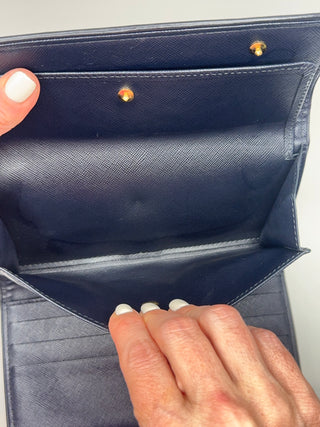 Louis Vuitton Navy Mini Lin Long Bifold Wallet