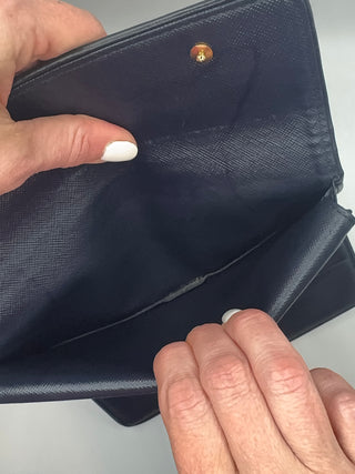 Louis Vuitton Navy Mini Lin Long Bifold Wallet
