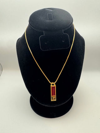 Givenchy Enamel Bar Logo Pendant Necklace